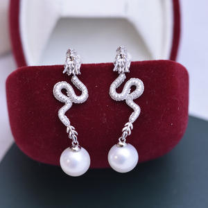 Boucles d'oreilles pendantes en perles d'eau douce de 10-11 mm, argent S925, forte brillance, légers défauts, diffusion en direct, mode transfrontalière, vente en gros - Product Image 3