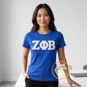 GREEK TREASURES Camisetas Personalizadas de Verano para Mujer Zeta Phi Beta, Ropa de Sororidad, Casual, de Alta Calidad, Transpirable, 100% - Product Image 4