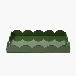 Ensemble de 2 plateaux de service rectangulaires en laque écologique à motifs floraux, artisanat de haute qualité, OEM ODM, prix de gros - Product Image 4