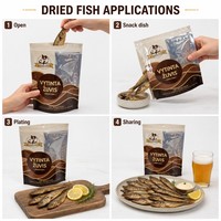 Sachets d'emballage personnalisés pour poisson séché avec fenêtre transparente, pochettes verticales à fermeture éclair numériques pour snacks de fruits de mer et poisson séché