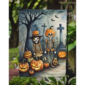 Calacas esqueletos espeluznante Halloween jardín bandera Multicolor decorativo patio Banner para Patio ilustraciones buzón bandera para camas de flores - Product Image 3