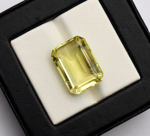 Piedra Preciosa de Cuarzo Limón Natural, Cuarzo Limón Amarillo 18X13 mm, Corte Esmeralda, para Joyería, 14.75 Quilates, Piedra Preciosa Suelta para Joyería - Product Image 6