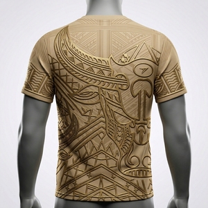 T-shirt tricoté unisexe à imprimé lettres style tribal, mode urbaine, tenue décontractée confortable, doux, moderne, 100% coton respirant - Product Image 3