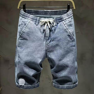 Shorts de mezclilla elásticos para hombre, cintura media, estilo urbano, cómodos, elegantes y de verano. - Product Image 2