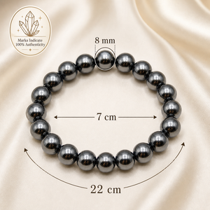 Natural Hematite 8mm Round Gemstone <b>Stretch</b> <b>Bracelet</b> Crystal Beaded <b>Bracelet</b> Wholesale Supply - Product Image 4