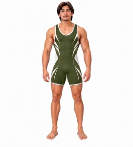 Camiseta Deportiva sin Mangas para Hombre, Color Verde Oliva, Cuello Redondo, Compresión, Spandex, Poliéster, Transpirable, Sin Costuras, Estampada, para Todas las Temporadas - Product Image 1