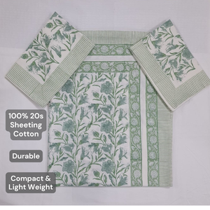 Jaipur Handmade <b>Block</b> Printed Eco-Friendly Breathable All Season 200TC <b>Bed</b> Sheet Set 3PC King Size 100% Cotton Non Toxic Dye - Product Image 4