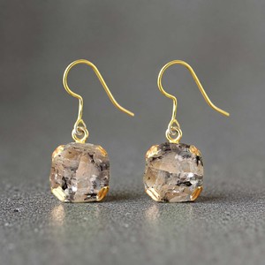 Pendientes de Aro Colgantes de Diamante Herkimer Natural en Bruto Ratnarachit al por Mayor, Chapados en Oro de 18k con Engaste de Canal, Minimalistas, con Gema de Alambre - Product Image 1