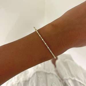Diamond Station Flexible Bangles 14K 18K Solid Gold Round Lab Grown Push Clasp Dainty Minimalist Stacking Jewelry <b>Cuff</b> <b>Bracelets</b> - Product Image 4