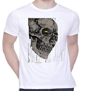 <b>Skull</b> print designer t shirt summer knitted short sleeve crew neck slim fit breathable eco friendly casual <b>top</b> wear - Product Image 1