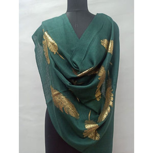 Exclusive New Arrival Collection of Premium Fine <b>Wool</b> Foil Printed Stoles 70x200cm Elegant Soft Warm Lightweight Fashion <b>Scarves</b> - Product Image 3