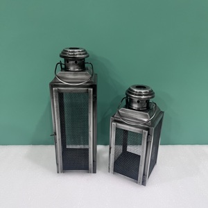 Modern Iron Mesh Candle <b>Lantern</b> Set <b>Black</b> Metal Hanging Tabletop Decorative <b>Lantern</b> for Home Wedding Garden Decor - Product Image 3