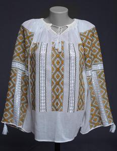 <b>Women's</b> Embroidered V Neck <b>Blouse</b> <b>Long</b> Sleeve Tunic Top Ethnic Cotton Shirt - Product Image 1