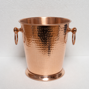 Cubo enfriador de vino de cobre martillado con asas para champán, vino, cerveza y botellas |   Enfriador de Bebidas Premium para Bar - Product Image 2