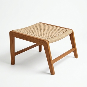Teak Wood Chair Natural Rattan Woven Armchair Outdoor Beach Lounge Seating <b>Garden</b> Patio Furniture Resort Living Room Box - Product Image 1