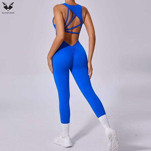 Latest Style Women Stretchy Fitness Breathable Gym Yoga Running Sports One-Piece Training Outfit Workout Yoga Body <b>Jumpsuit</b> - Product Image 3