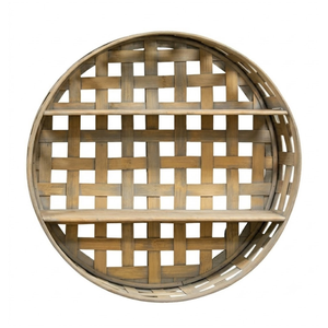 Handcrafted Woven Rattan Round Wall <b>Shelf</b> Decorative Storage Organizer for Home Decor Handmade Vietnam Wholesale - Product Image 1