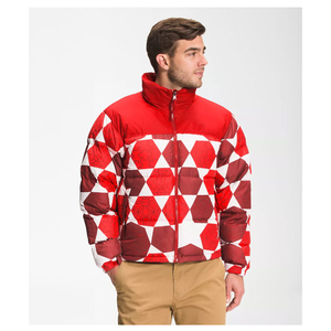 Customized Sporty Men's <b>Winter</b> Puffer <b>Jacket</b> with Stand Collar and Patch Drawstring Hood Breathable <b>Waterproof</b> Canvas Clothing - Product Image 2