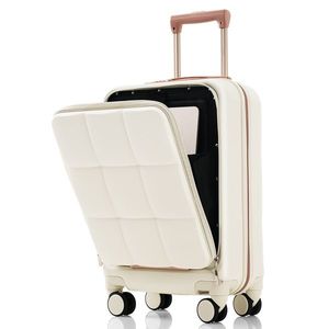 3 Piece 20-Inch ABS Hard Shell Luggage Sets with USB Port Front Opening Design Spinner Wheels Cup Holder Cup Holder w - Product Image 5