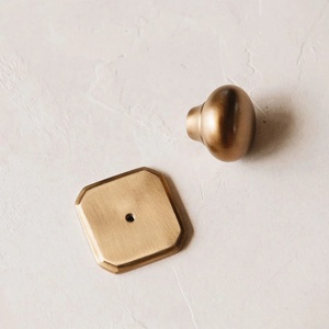 Bouton de meuble octogonal en laiton avec poignée en dôme rond pour tiroirs de cuisine, armoires, commodes et meubles - Product Image 2