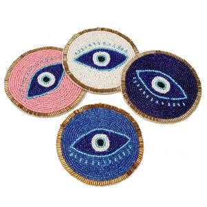 Latest Seed <b>Beaded</b> <b>Coaster</b> Handmade Floral Embroidered Table Drink Mast For Modern Home Restaurant Dining Coffee Table Decor - Product Image 6