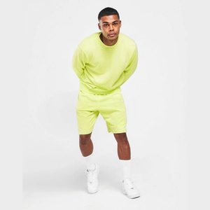 Ensemble de survêtement pour homme avec logo personnalisé, impression 3D en relief, sweat-shirt en coton et short de survêtement - Product Image 1