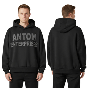 Wholesale Custom 450gsm Thick Fleece <b>Mens</b> Hoodies Sweatshirts Breathable Plain Crewneck Sweatshirt Hoodie - Product Image 2