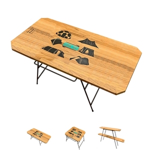 Mesa de comedor plegable rectangular de madera para exteriores convertible moderna para acampar muebles de comedor para el hogar - Product Image 5