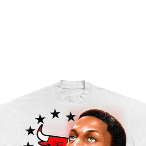 <b>Men's</b> <b>White</b> Short Sleeve T-Shirt With Custom Player Photo Print O-Neck Regular Fit Casual Jersey Style - Product Image 4