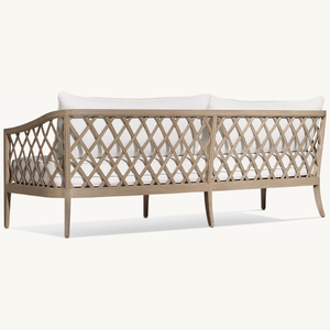 Canapé en teck avec sièges moelleux en mousse durable, adapté à une utilisation extérieure au bord de la piscine ou dans le jardin, résistant. - Product Image 3