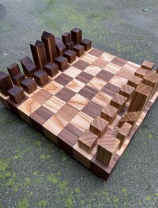 High Quality Custom Epoxy Resin River Wooden Chess <b>Board</b> Handcrafted <b>Solid</b> <b>Wood</b> Chessboard with Unique Artistic Design - Product Image 2