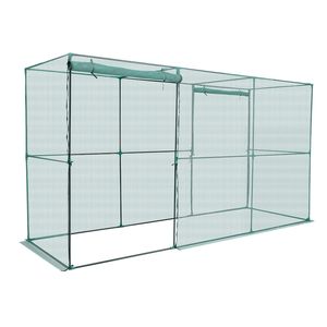 Gabbia per colture alta 11,6 x 3,9 x 6,3 piedi resistente al vento con porta con cerniera, facile da installare, rete protettiva per piante da giardino esterno - Product Image 1