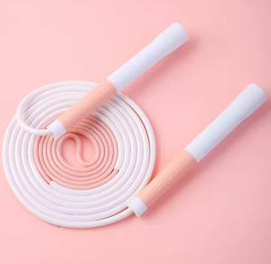White Jump <b>Rope</b> with Foam Handle 2.5M Portable for Home <b>Exercise</b> Unisex Fitness Equipment - Product Image 1