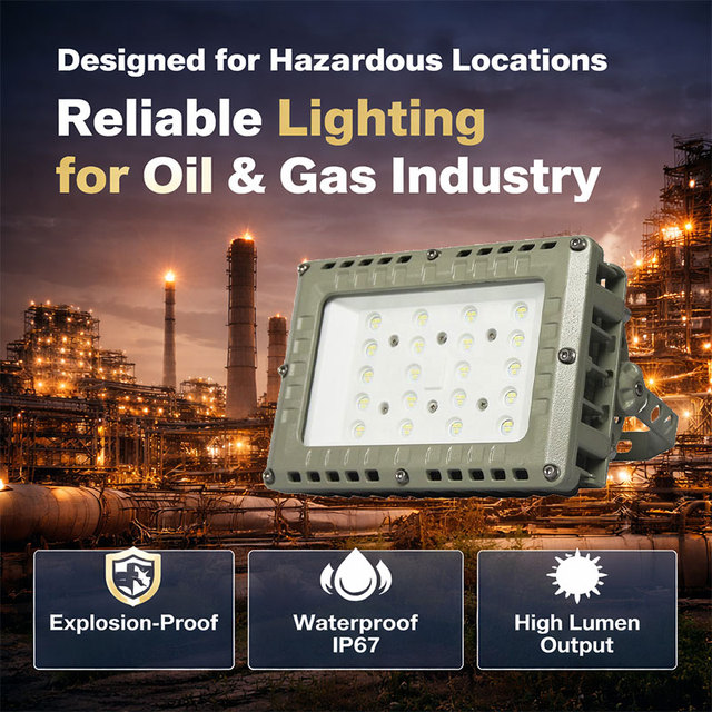 Explosion Proof LED Flood Light IP67 ATEX for Oil Gas Chemical Plant Refinery Hazardous Area Light