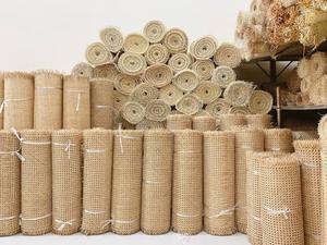 Tissu en rotin naturel durable et non toxique, tissage diagonal, motif carré, maille tissée pour chaise et armoire - Product Image 5