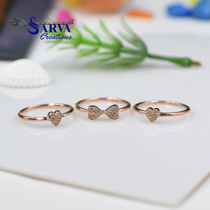 <b>Cubic</b> <b>Zirconia</b> Heart Clover <b>Ring</b> 925 Sterling Silver Rose Gold Plated Stackable <b>Ring</b> Elegant Romantic Jewelry Gift for Women - Product Image 5