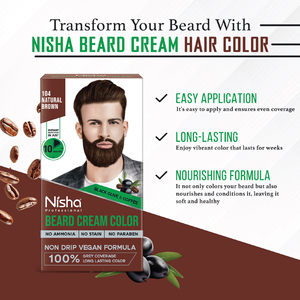Nisha Barbe Couleur Brun Naturel-Sans Taches, Rapide 10 Min, Couverture Grise, Longue Durée, Sans Ammoniac, Sans Paraben - Product Image 3