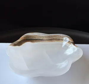 Bol en onyx, bol en pierre artisanal, accessoire en marbre poli de qualité supérieure, centre de table en pierre d'onyx naturelle de designer, prix de gros - Product Image 3