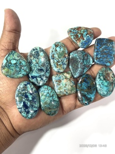 Shattuckite naturelle, pierres précieuses brutes, cabochons, formes et tailles variées, environ 20 à 30 mm - Product Image 4