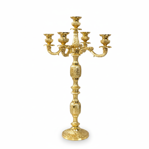 Gold Candelabra 5 Arms for Wedding Centerpieces Hot Selling Handmade <b>Candlestick</b> Holder 5 Candle for Lighting Decoration - Product Image 2