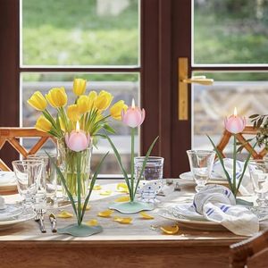 Support de bougie chauffe-plat en forme de tulipe, résistant à la chaleur, pour décoration intérieure - Product Image 4