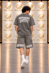 Custom Vintage Acid Wash <b>T</b> <b>Shirt</b> Shorts Set Men Oversized Heavyweight Cotton Distressed Streetwear Unisex Two Piece Outfit - Product Image 4