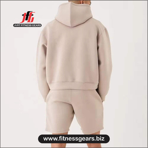 Conjunto Deportivo de Dos Piezas para Hombre, Personalizado, Transpirable, de Poliéster/Algodón, Sudadera con Capucha, Camiseta, Pantalones Cortos, Ligero, Informal, para Invierno - Product Image 4