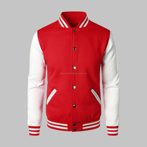 Chaqueta de béisbol de estilo universitario personalizada de alta calidad, algodón de invierno, cuello levantado, bordado de chenilla, procesamiento recubierto - Product Image 1