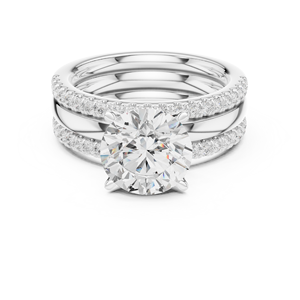 Anillo de compromiso Aries Jewel con tallo dividido, oro macizo de 14K, diamante de corte brillante redondo de 3 CT certificado por IGI, colección de joyería. - Product Image 3