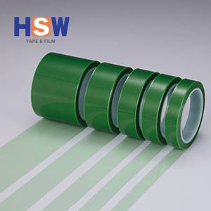 Film PET polyester vert simple face Ruban de masquage auto-appliqué résistant à la chaleur avec colle silicone Revêtement adhésif thermofusible - Product Image 4