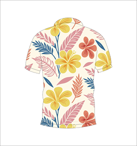 Polo personnalisé à imprimé floral tropical, manches courtes, respirant, décontracté, uniforme de golf, t-shirt pour homme - Product Image 2