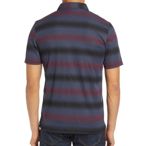 Men's Striped Knitted <b>Polo</b> <b>Shirt</b> Short Sleeve Casual <b>Blue</b> And Burgundy Patterned Design - Product Image 2