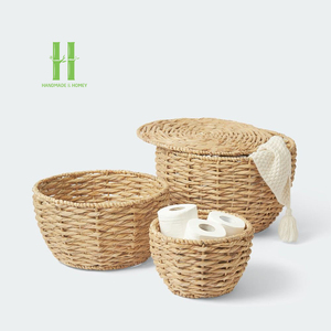 ถาด/ตะกร้า/ชามใส่ของอเนกประสงค์ ทำจากผักตบชวา ดีไซน์โบโฮรักษ์โลก ปรับแต่งได้ ขายดี ผลิตในเวียดนาม - Product Image 3