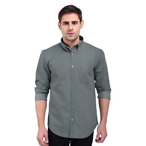Wholesale Custom Logo Cotton Denim Long Sleeve <b>Patchwork</b> Casual <b>Shirts</b> for Men Sizes Plus 6XL Anti-Wrinkle Breathable Features - Product Image 1